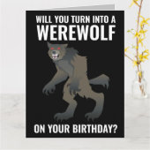 GRAPPIGE WEERWOLF VERJAARDAGSKAART KAARTEN (Gele Bloem)