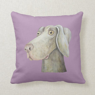 Grappige weimaraner hond aquarel schilderij. kussen