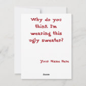 Grappige Weimaraner in Kersttrui Feestdagenkaart (Achterkant)