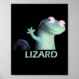 Grappige Weirdcore Dier Vrouwen Mannen Hagedis Liz Poster