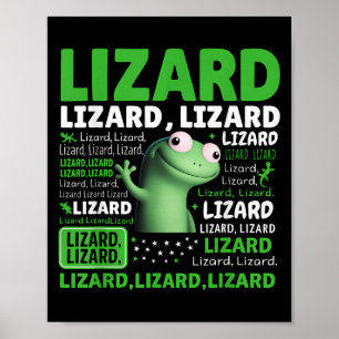 Grappige Weirdcore Dier Vrouwen Mannen Hagedis Liz Poster
