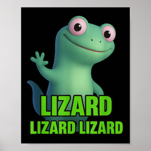 Grappige Weirdcore Dier Vrouwen Mannen Hagedis Liz Poster