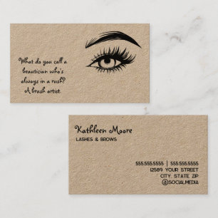 Grappige wenkbrauwen en wimpers Kraft Visitekaartje