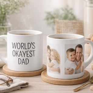 Grappige Werelden Oké-Papa Minimalistische Fotocol Espresso Kop