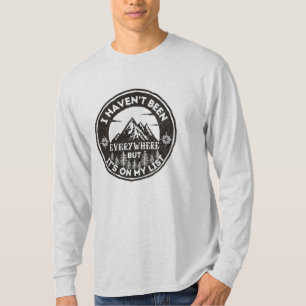 grappige wereldreiziger ik ben niet overal geweest t-shirt