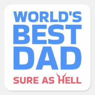 Grappige Werelds Beste Slechte Blauwe Rode Vierkante Sticker