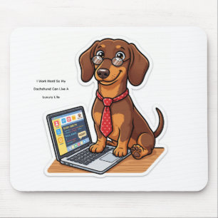 Grappige Werk Harde Dachshund Aangepaste Mok Muismat