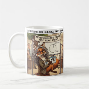 Grappige Werk Humor Voorwendsel Vos Koffiekop Koffiemok