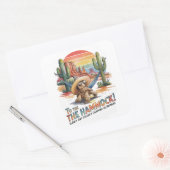 Grappige Westerne pensioenpartij Vierkante Sticker (Envelop)