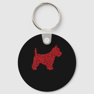 Grappige Westie-hondliefhebber Harten Liever Westi Sleutelhanger