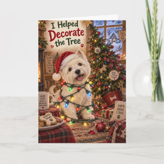 Grappige Westie - Ik hielp de kerstboom te versier Feestdagen Kaart