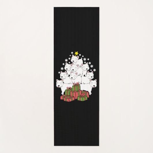 Grappige Westie Kerstboom Kerstmis Yogamat (Voorkant)