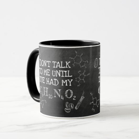 Grappige wetenschap Cafeïne Molecuul - Praat niet  Mok (Voorkant links)