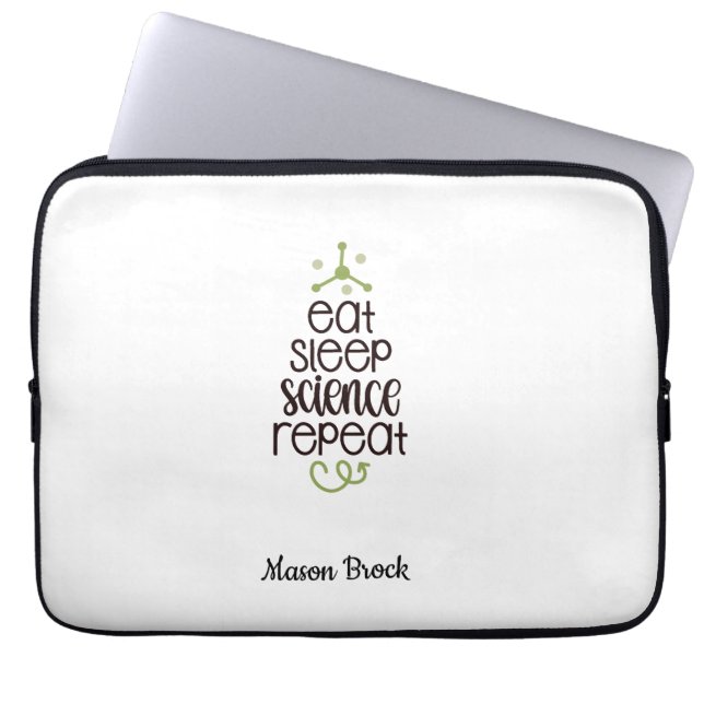 Grappige Wetenschap Student Gepersonaliseerde Scho Laptop Sleeve (Voorkant)