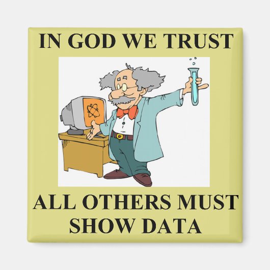 grappige wetenschappelijke grap magneet (Voorkant)