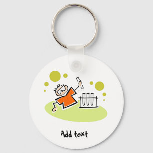 Grappige wetenschapper cartoon gepersonaliseerd sleutelhanger