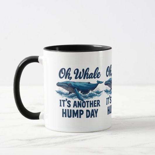 Grappige Whale Pun "Oh Whale" Hump Day Design Mok (Links)