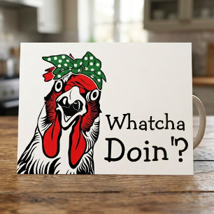 Grappige Whatcha Doin Kip Groene Bandana Briefkaart