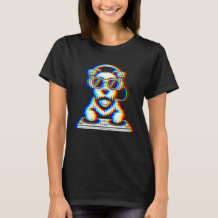 Grappige Wheaten Terrier DJ Glitch Rave EDM Muziek T-shirt