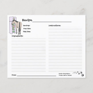 Grappige Whimsical Paard Receptkaart