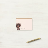 Grappige Whimsical Pruilende Afro-Amerikaan Post-it® Notes (Op bureau)