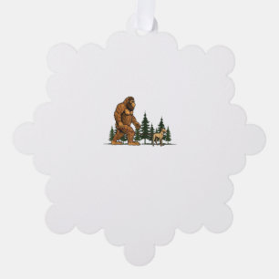 Grappige Whippet Bigfoot Hond Wandelhond Mama Papa Ornament Kaart
