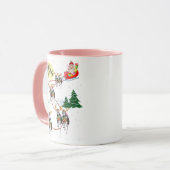 Grappige Whippet Rendier Kerstmaan Kerstmis D Mok (Voorkant links)