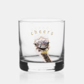 Grappige Whiskey Glas Gelukkige struisvogel - aang (Achterkant)