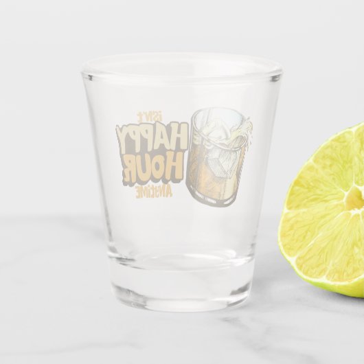 grappige whiskey happy hour shot glas (Achterkant)