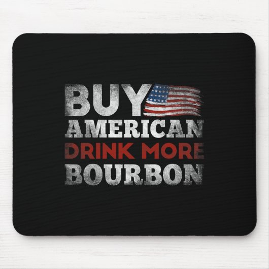 Grappige Whiskey Quote Amerikaanse vlag Koop Ameri Muismat (Voorkant)