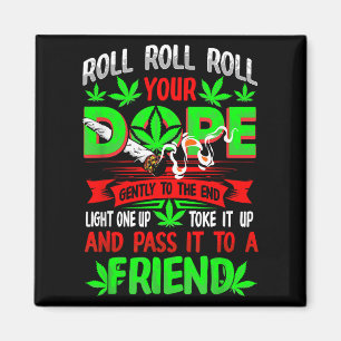 Grappige wiet pot liefhebber roll gezamenlijke vri magneet