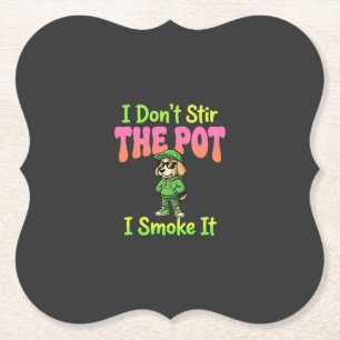 Grappige Wiet Roken Hond Stoner Kartonnen Onderzetters