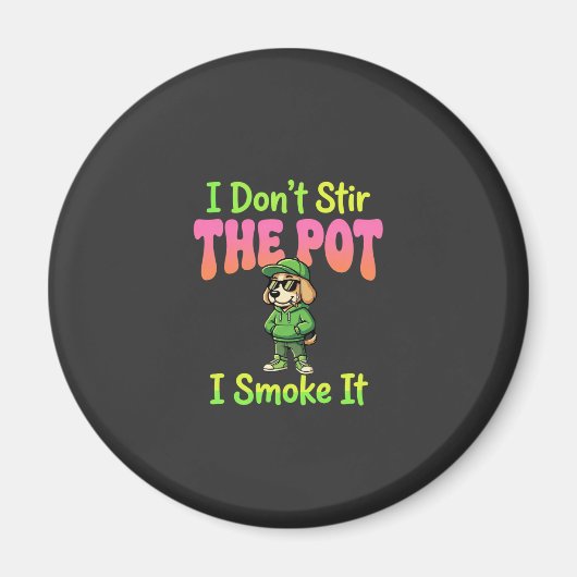 Grappige Wiet Roken Hond Stoner Magneet (Voorkant)