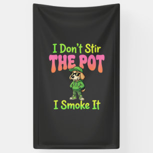 Grappige Wiet Roken Hond Stoner Spandoek