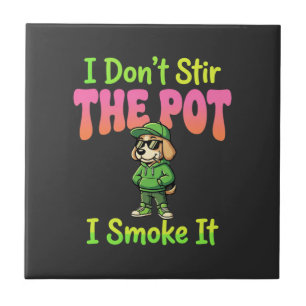 Grappige Wiet Roken Hond Stoner Tegeltje