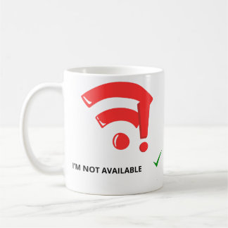 GRAPPIGE WIFI GEEN SIGNaal IK BEN NIET BESCHIKBAAR Koffiemok