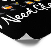 Grappige wijn bier staart liefhebber Op mijn leeft Poster (Hoek)