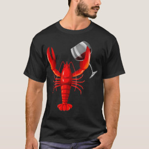 Grappige wijn Drink rode langoesten wijnliefhebber T-shirt