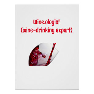 Grappige wijn drinkende grafiek perfect poster