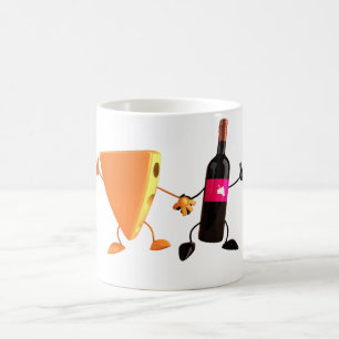 Grappige wijn- en kaasfeestje koffiemok