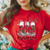 Grappige wijn en kerst vrouwen T-shirt