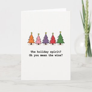 Grappige wijn kerstkaart vakantie geest citaat kaart
