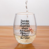 Grappige wijn rendieren namen Kerstmis vakantie Wijnglas Zonder Voet