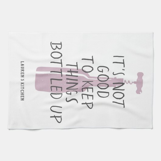 Grappige wijnliefhebber aangepaste naam stijlvol g theedoek (Horizontaal)