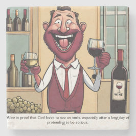 Grappige wijnparafernalia stenen onderzetter