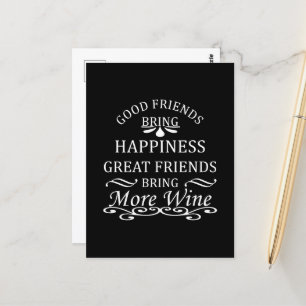 Grappige wijnspreuk voor vrienden briefkaart