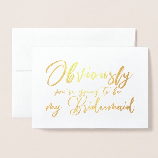 Grappige 'Wil je mijn bruidsmeisje zijn' Chic Scri Folie Kaarten (Voorkant met envelop)