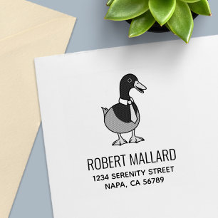 Grappige Wilde Eend Halsband Kraag Adres Zelfinktende Stempel