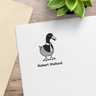 Grappige Wilde Eend Halsband Kraag Stropdas Aangep Rubberstempel