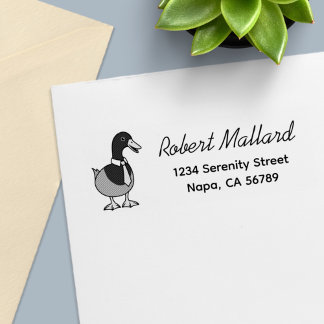 Grappige Wilde Eend Kraag Stropdas Retouradres Zelfinktende Stempel
